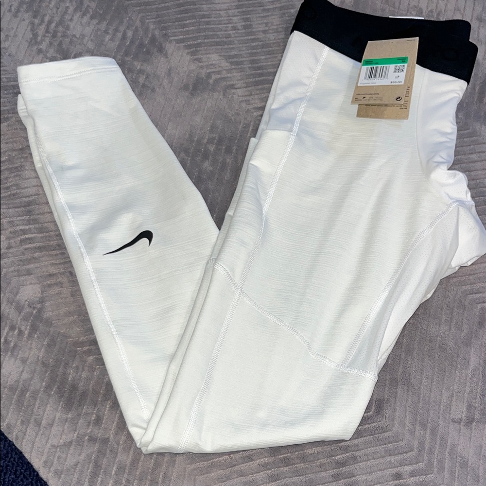 Nike Kids White and Black Leggings